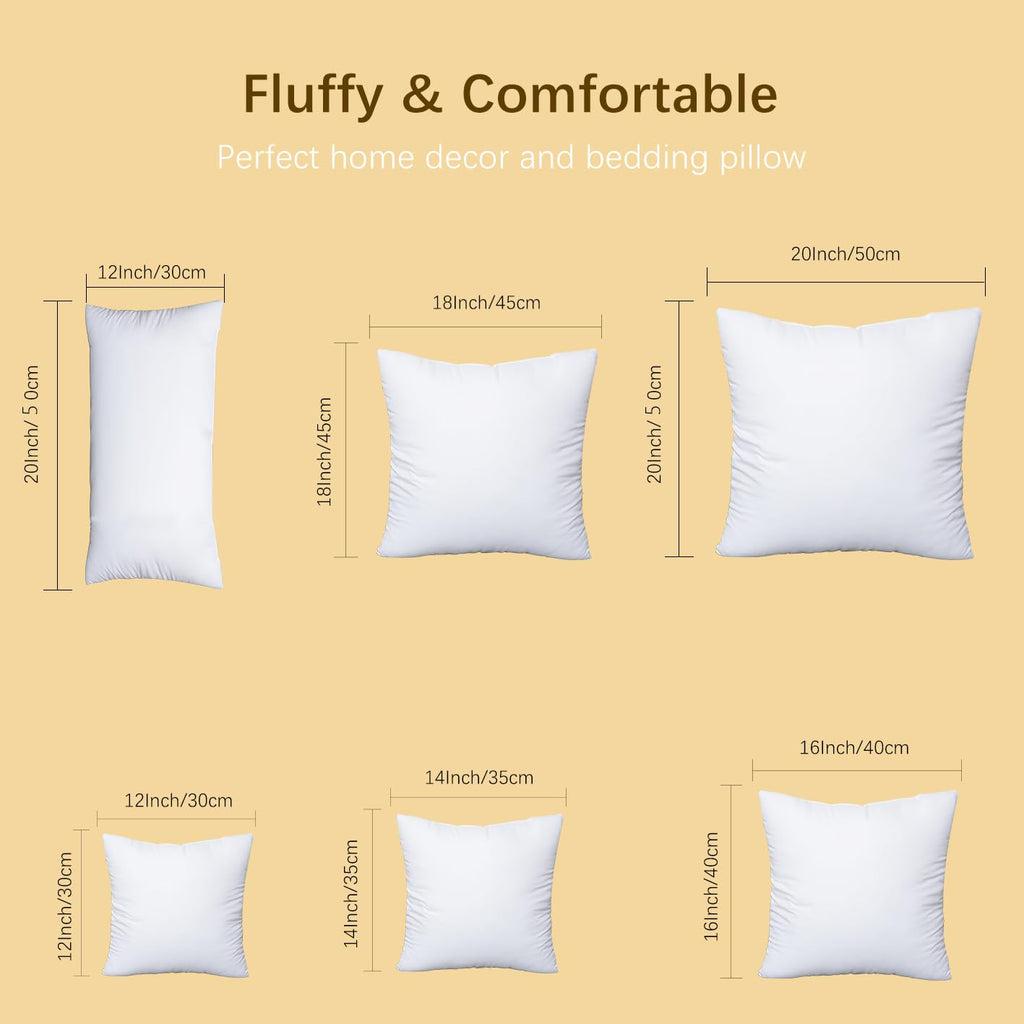 Okba Throw Pillows Insert Set Of 2, With 100% Cotton Cover, Bed And Couch - Indoor Hotel Decorative Pillows, 16X16 In White Pill