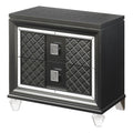 Acme Sawyer 2-Drawer Wooden Nightstand in Metallic Gray