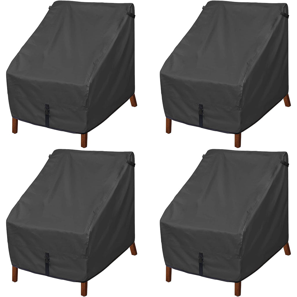 Porch Shield Patio Chair Covers - Waterproof Outdoor Lounge Deep Seat Adirondack Chair Cover 4 Pack - 34W X 37D X 36H Inch, Black