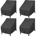 Porch Shield Patio Chair Covers - Waterproof Outdoor Lounge Deep Seat Adirondack Chair Cover 4 Pack - 34W X 37D X 36H Inch, Black