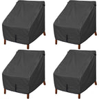 Porch Shield Patio Chair Covers - Waterproof Outdoor Lounge Deep Seat Adirondack Chair Cover 4 Pack - 34W X 37D X 36H Inch, Black