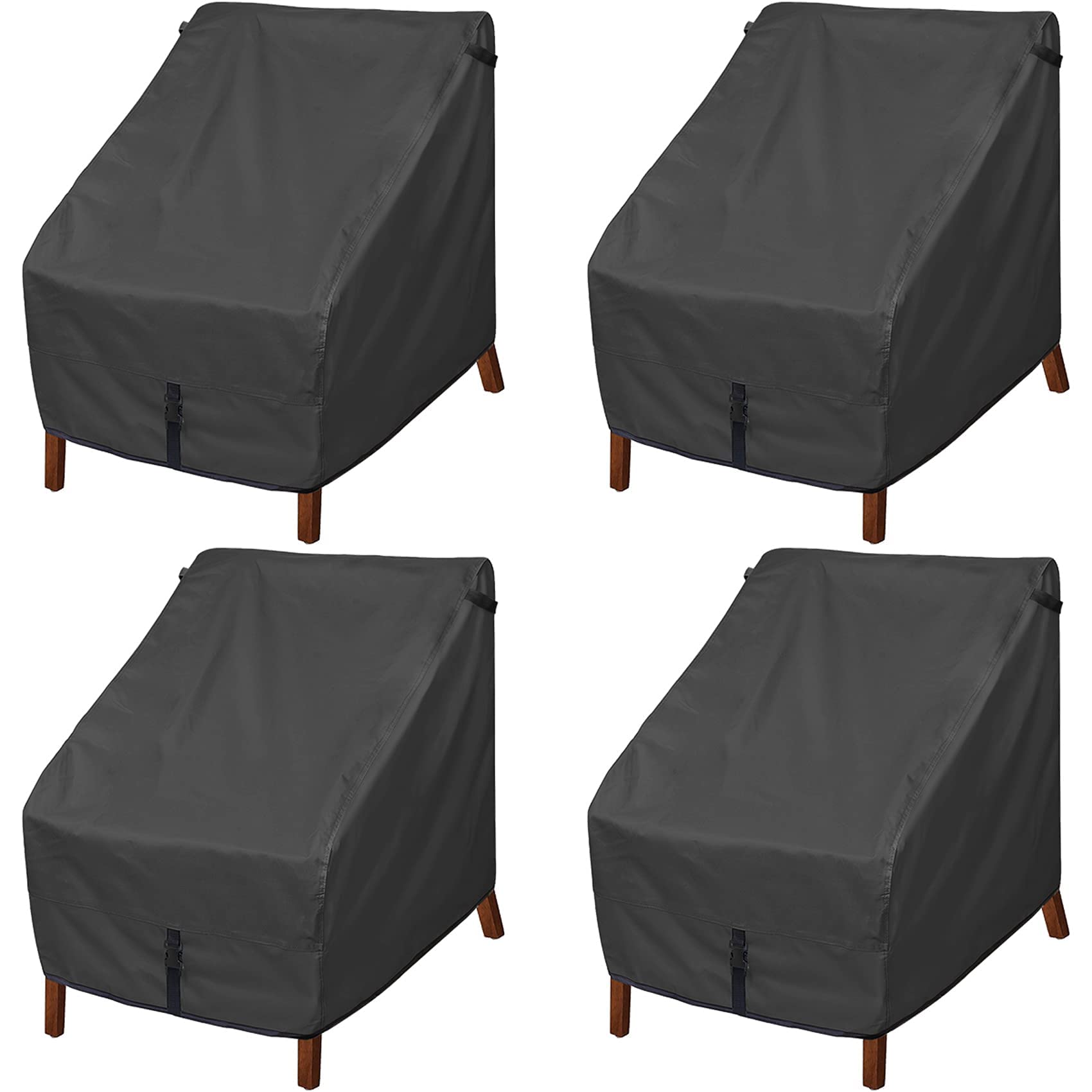 Porch Shield Patio Chair Covers - Waterproof Outdoor Lounge Deep Seat Adirondack Chair Cover 4 Pack - 34W X 37D X 36H Inch, Black