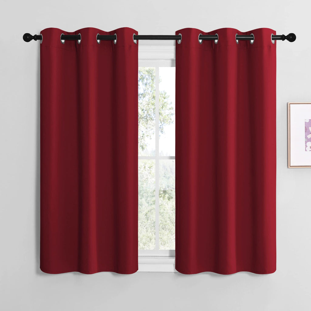 Nicetown Christmas Short Blackout Curtains For Small Kitchen Window, Thermal Insulated Solid Grommet Blackout Curtains/Drapes Fo