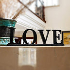 E-View Wooden Family Sign For Home Decor - Decorative Letters Tabletop Word Plaque Home D  Cor Accents (Set Of 2-D)