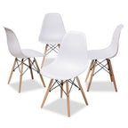 Baxton Studio Sydnea Mid-Century Acrylic Dining Chair, White, 4/Pack (146-4P-8791-HiT)
