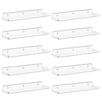 Lifewit Floating Shelves For Wall, 10 Pack Clear Acrylic Shelf 15' Room Decor For Bookcase/Vinyl Record Display/Photo/Picture In Bedroom, Living Room, Bathroom, Kitchen Storage And Organization
