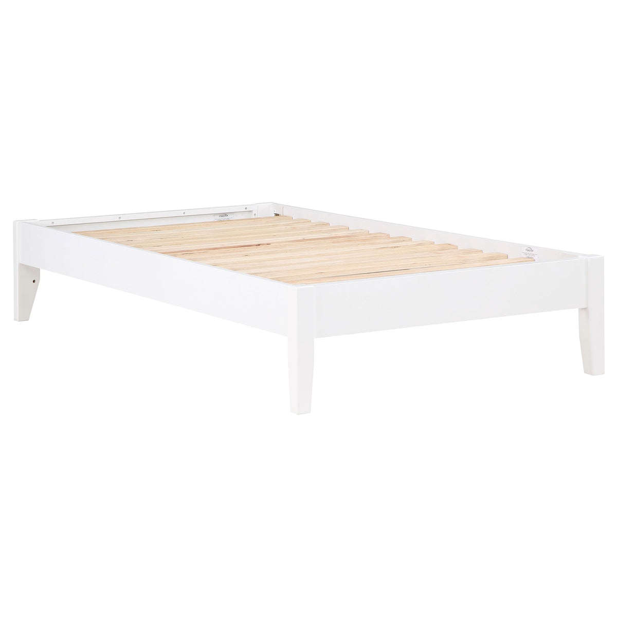 Coaster Home Furnishings Hounslow Contemporary Full Size Pine Wood Platform Bed Frame Headboard Compatible Bed Base White 306128F