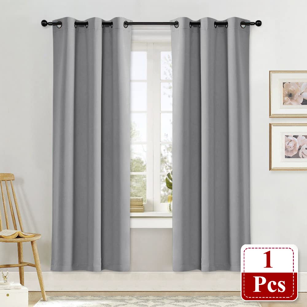 Nicetown Silver Grey Blackout Wide Blinds For Sliding Door, Insulated Noise Reduction Drapes, Privacy Vertical Curtain For Living Room&Bedroom (1 Panel, W70 X L72)