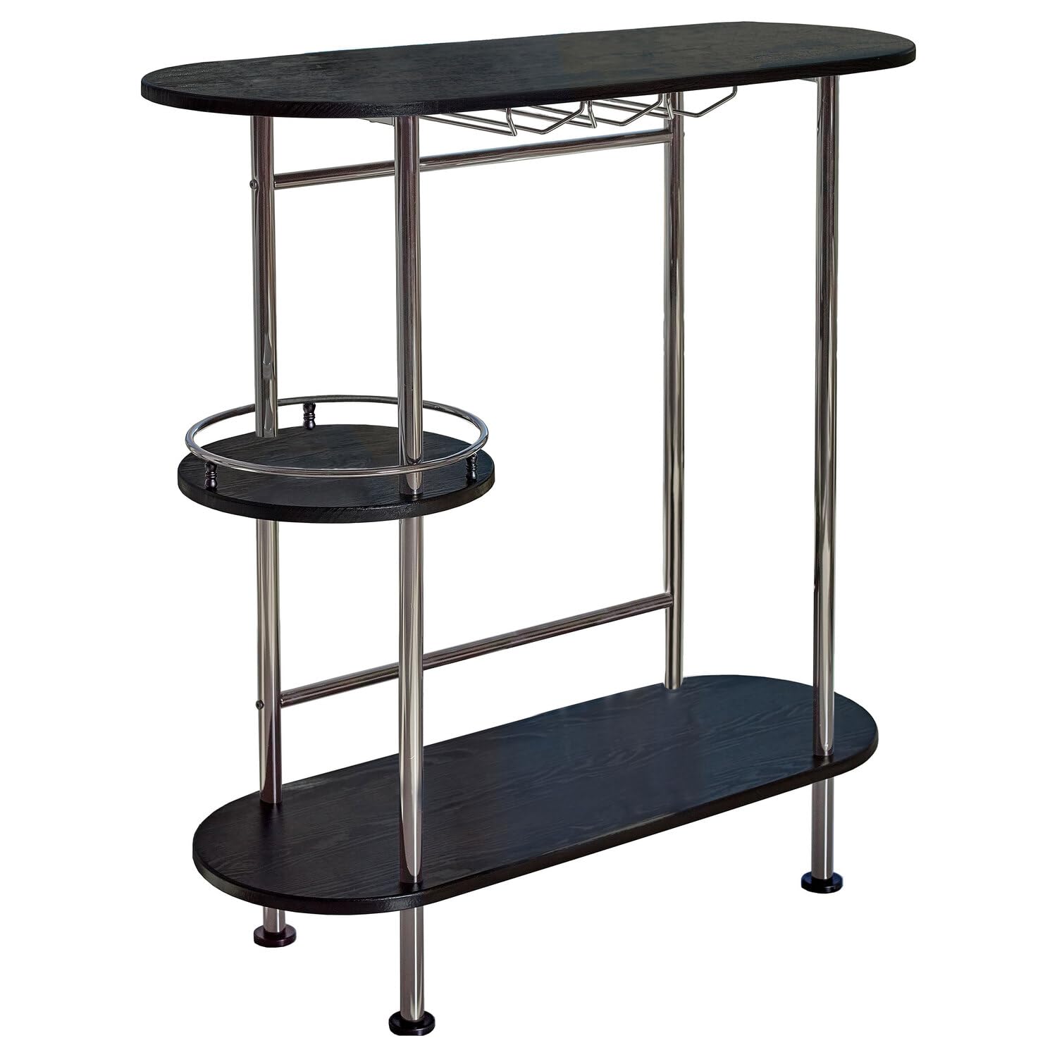 Coaster Home Furnishings 3-Tier Bar Unit, Black Oak/Black Nickel, 39.25wx15.75dx41.00h, 182527