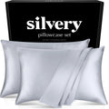 Silver Infused Satin Pillowcases Set - 2 Pack Silky Soft Cooling Pillow Cases With Self-Cleaning Silvery Technology For Hygienic