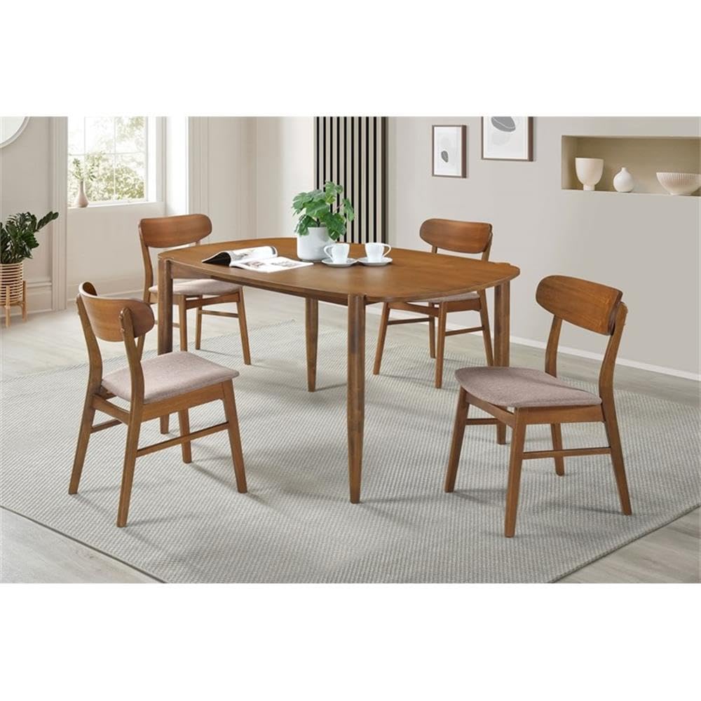Coaster Home Furnishings Dortch 5-Piece Oval Solid Wood Dining Set Walnut