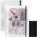 A5 Photocard Binder with 25 Pcs Inner 6 Ring, Korean Pop Photocard Holder Book, Photocard Album, Clear K-Pop Album Photo Card Bi