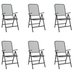 vidaXL Garden Dining Set 7 Piece, Table and Chairs for Patio Terrace, Outdoor Dining Set for 6, Armchair, Industrial Style, Anthracite Metal Mesh