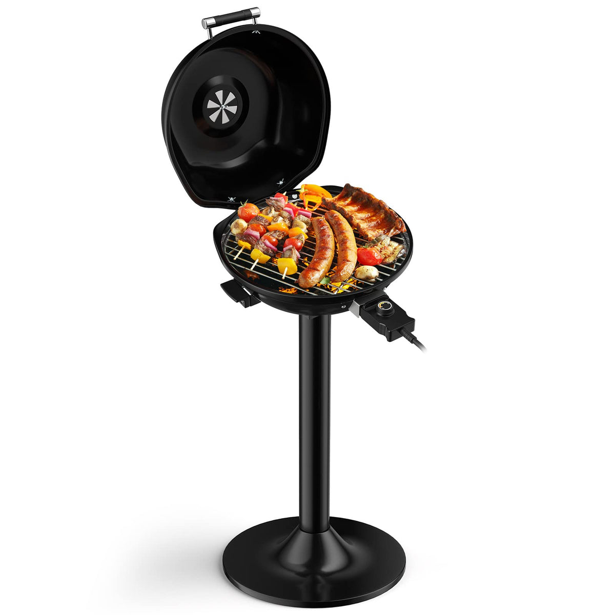 Giantex Electric Grill, 1600W Portable Barbecue Grill With Removable Non-Stick Grilling Rack, Adjustable Temperature, Oil Drip T