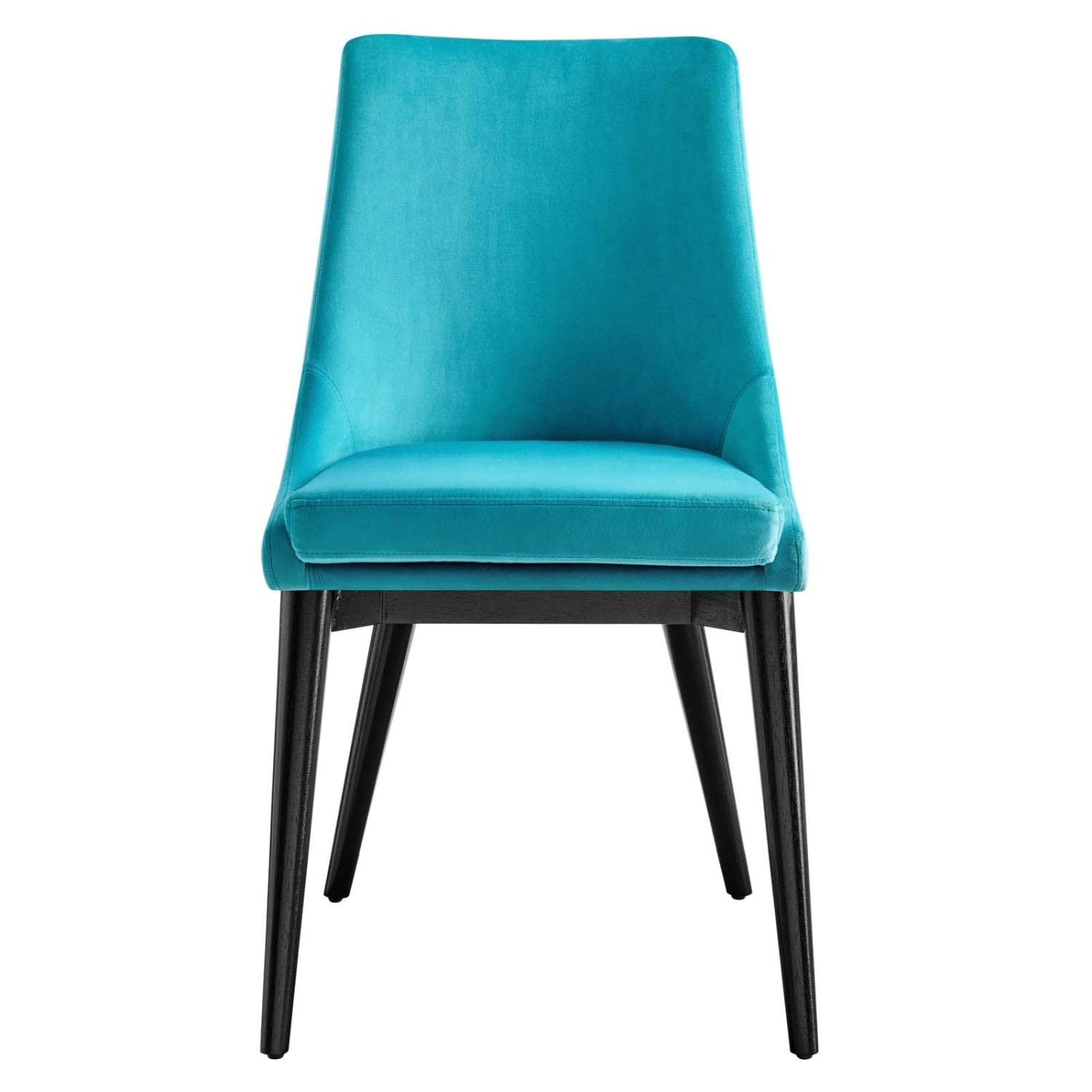 Modway Viscount 19&Quot; Modern Performance Velvet Dining Chair In Black/Blue