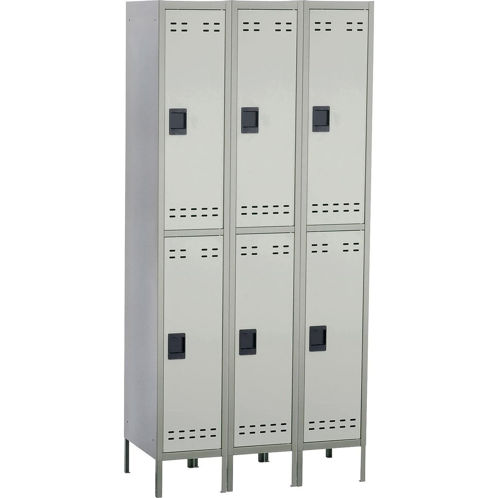 Safco 5526GR Double-Tier Three-Column Locker 36w x 18d x 78h Two-Tone Gray