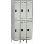 Safco 5526GR Double-Tier Three-Column Locker 36w x 18d x 78h Two-Tone Gray