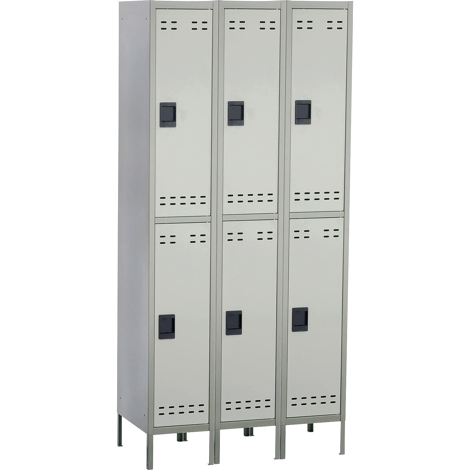 Safco 5526GR Double-Tier Three-Column Locker 36w x 18d x 78h Two-Tone Gray