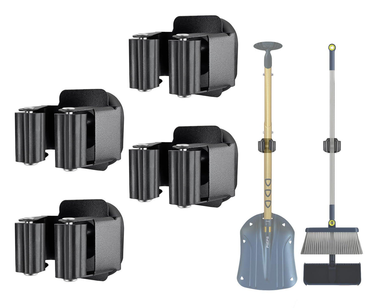MagitcSee Upgraded Magnetic Broom and Mop Holder Wall Mount, SpaceSaving Heavy Duty No Drill Over the Door Broom Gripper RV Cam