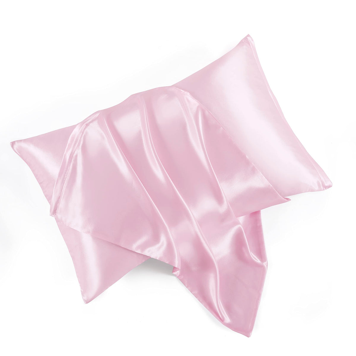 Hommxjf Satin Pillowcases With Zipper (20X30),Queen Size Pillowcases Set Of 2, Pink Silk Pillowcase For Hair And Skin
