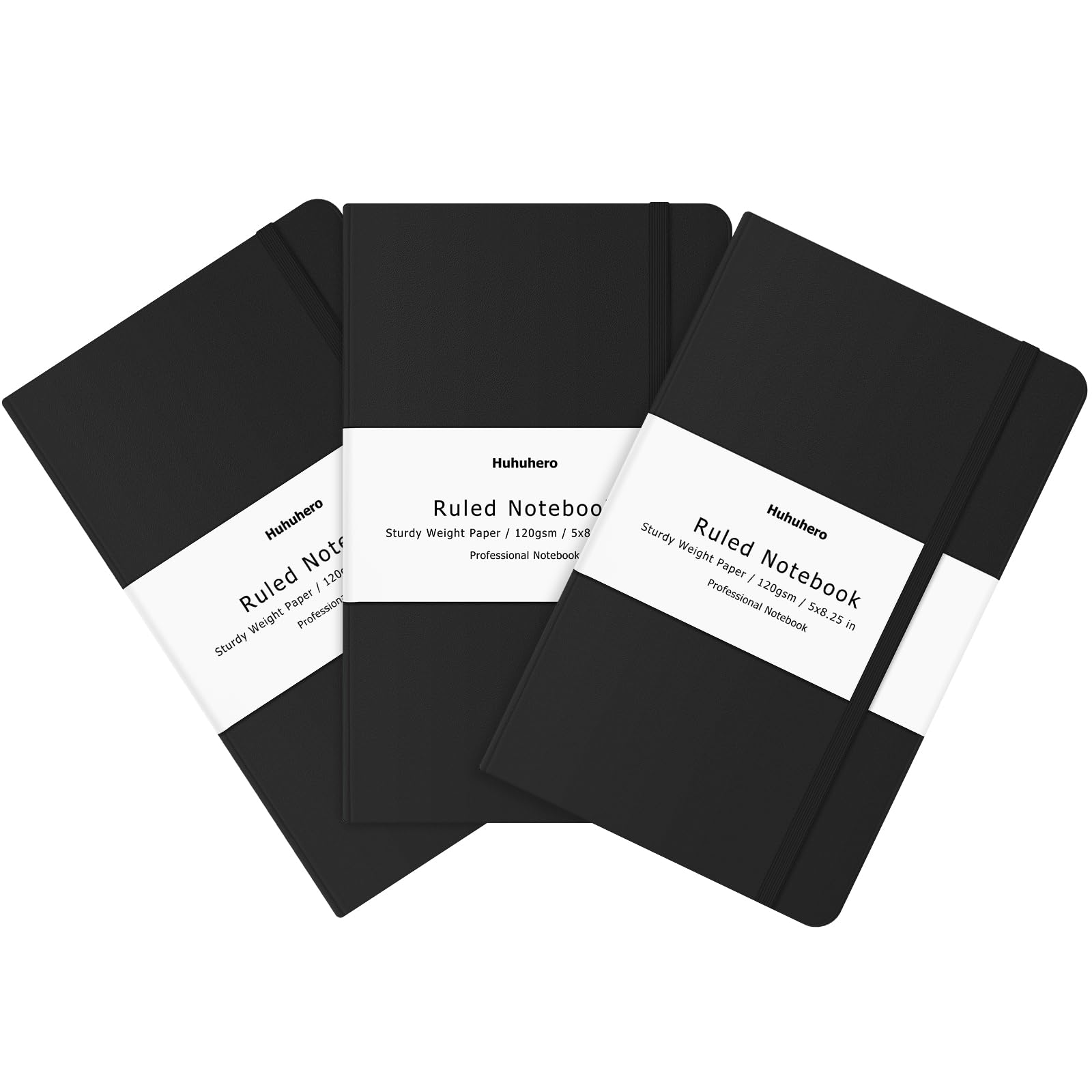 Notebooks Journal, Premium Thick Paper Rule Lined Journal, Black Hardcover Note Book Journals For Office School Business Writing