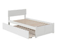 AFI Orlando Twin XL Size Platform Bed with Footboard & Twin XL Trundle in White