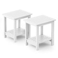 Yefu Small Table Set Of 2 Side Tables Outdoor Coffee Table For Patio Living Room Bedroom(White, Double Layer)