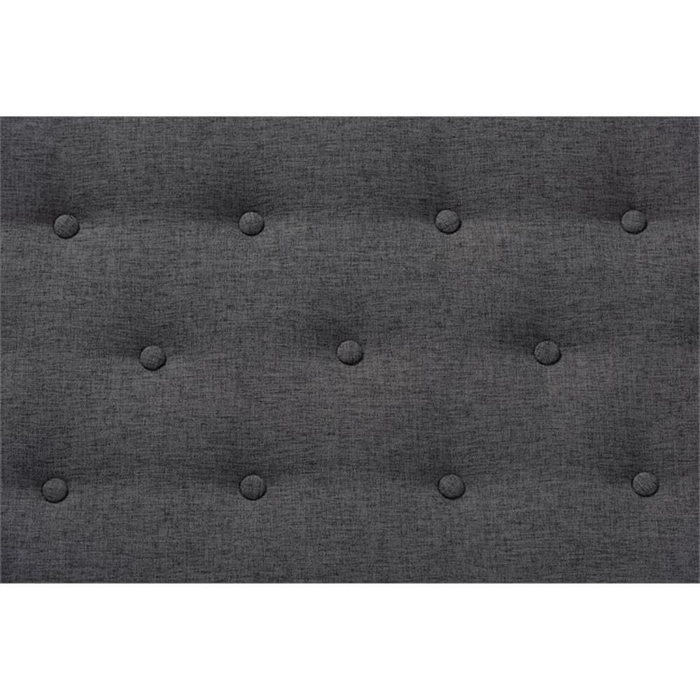 Baxton Studio Arne Mid-Century Modern Dark Grey Fabric Upholstered Walnut Finished Bench