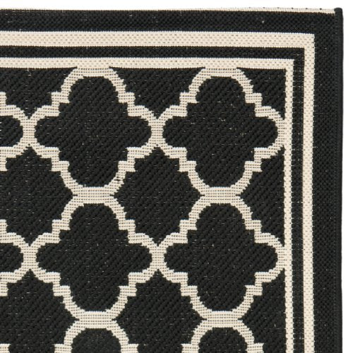 Safavieh Courtyard Collection Accent Rug - 2'3' X 5', Black & Beige, Trellis Design, Non-Shedding & Easy Care, Indoor/Outdoor & Washable-Ideal For Patio, Backyard, Mudroom (Cy6918-226)