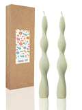 10 Inch Olive Spiral Taper Candles Dripless Twisted Taper Candle Handmade from Vegan Soy Wax for Holiday Wedding Party Home Dinn