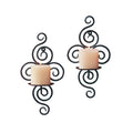 Swirl Wrought Iron Candle Sconce Pair