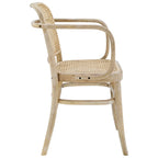 Modway Winona Elm Wood Dining Chair with Cane Rattan Seat, Gray
