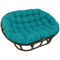 International Caravan Bali Rattan Double Papasan Chair with Solid All-Weather Cushion Mocha