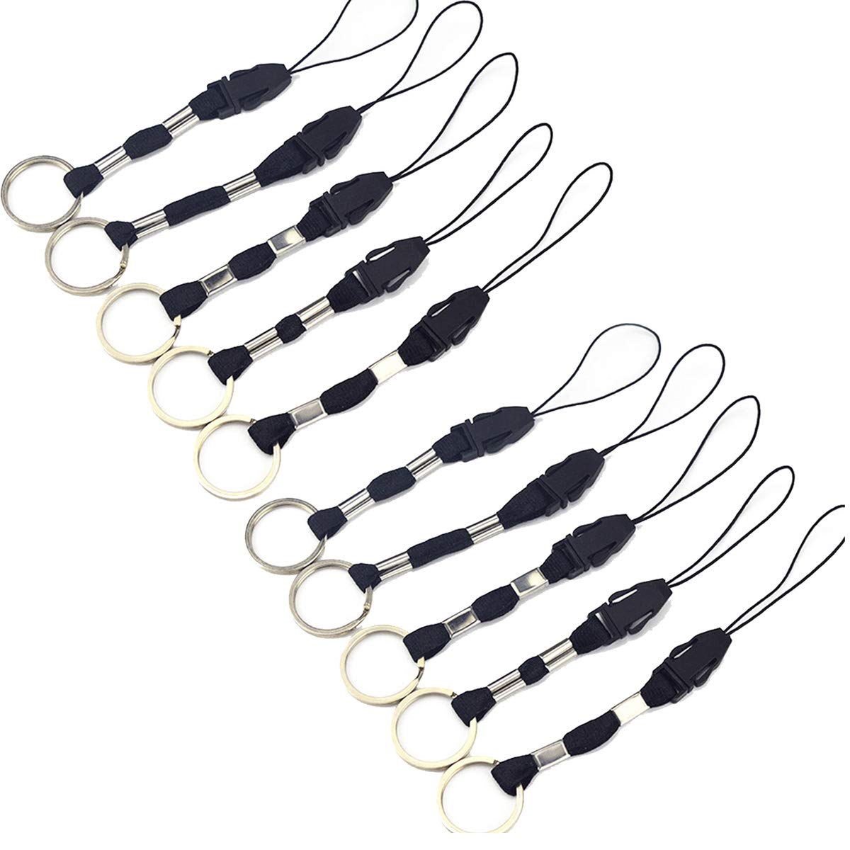 Youowo 10 Pcs Nylon Finger Short Lanyards With Circular Ring Detachable,For Usb Flash Drive Cell Phone Key Ipod Mp3 Mp4 Id Card