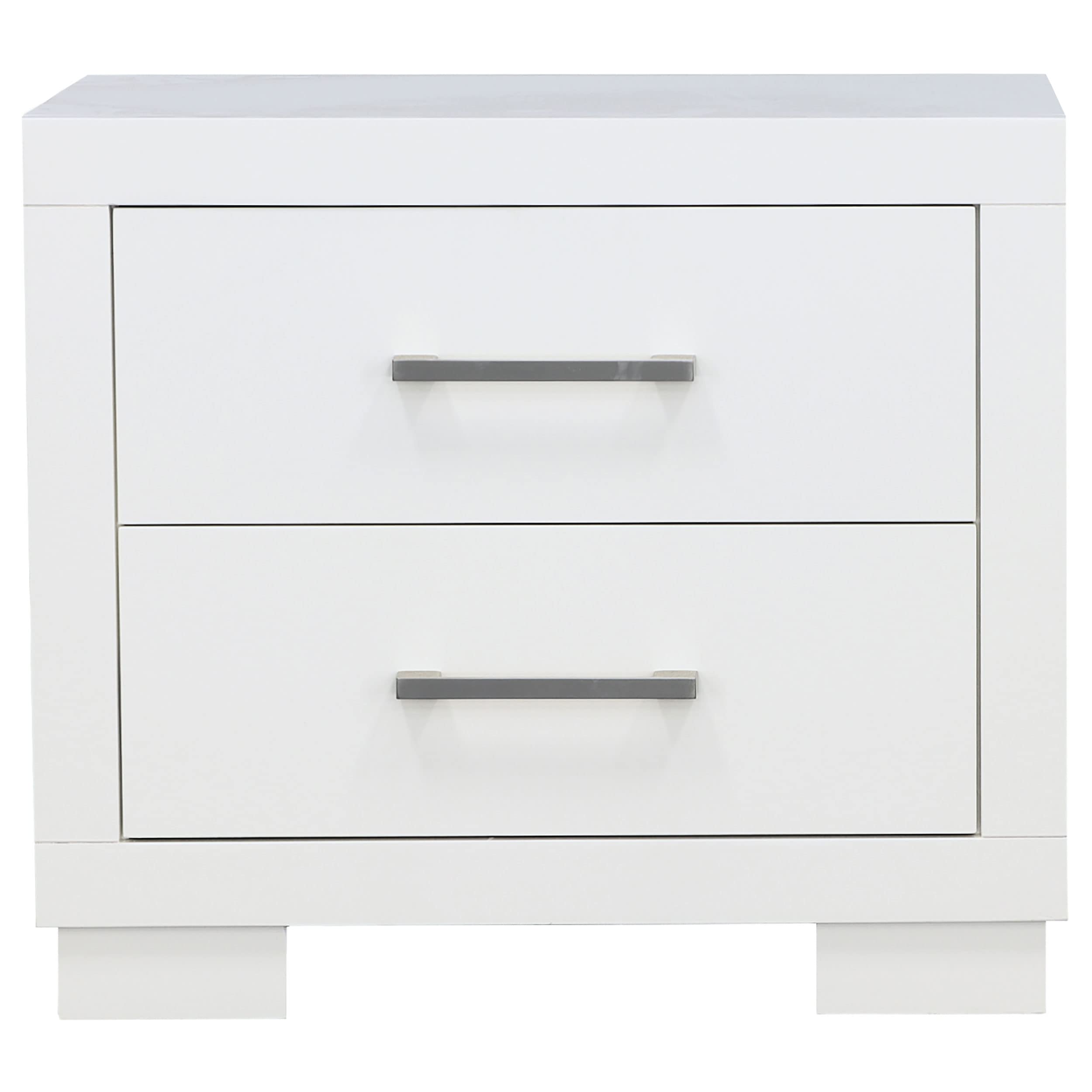 Coaster Furniture Jessica Modern 2 Drawer Nightstand Bedroom Bedside Table Storage Drawers White 202992