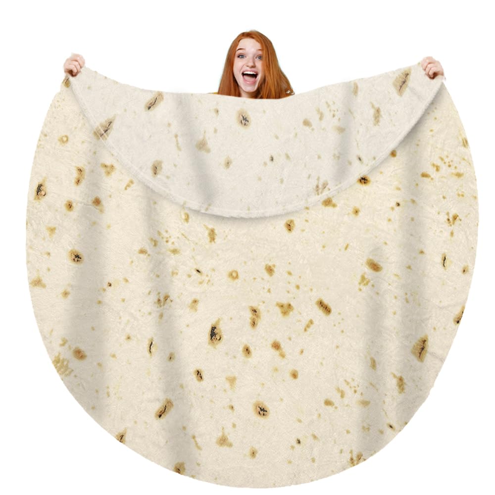 Moonysweet Tortilla Blanket For Adult And Kids Double Sided Novelty Food Blanket 60 Inches Adult Size Funny Realistic Throw Blan