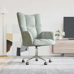 vidaXL Relaxing Chair - Light Gray Velvet Upholstered Armchair with Adjustable Height and Swivel Function for Home/Office Use