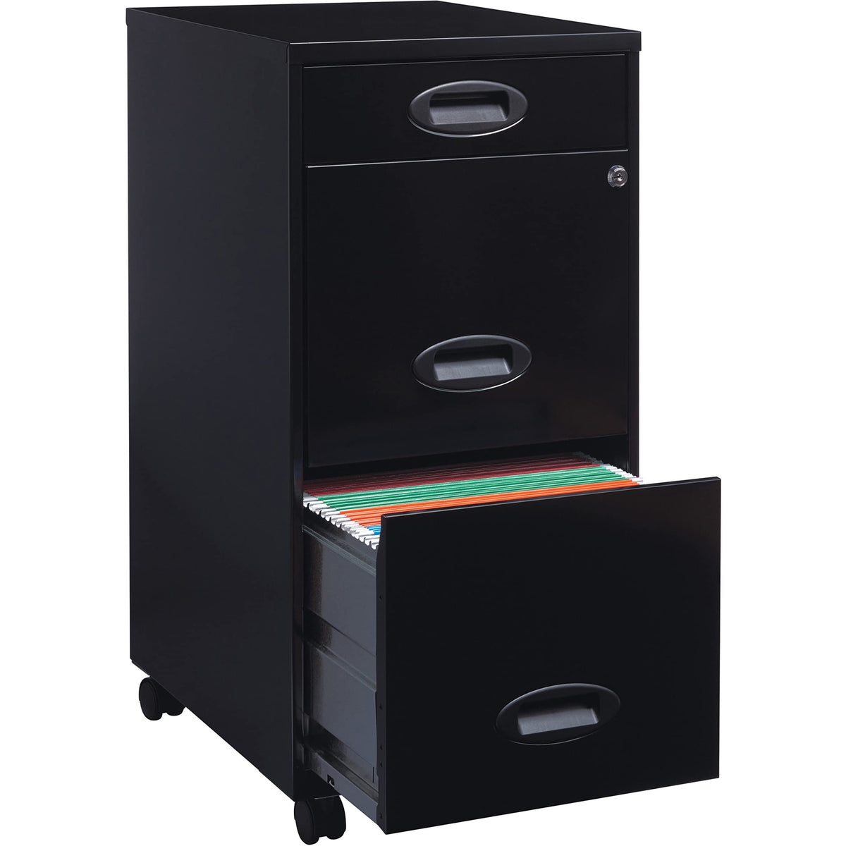 Lorell Lys Soho 18&Quot; 3-Drawer File Cabinet, Black