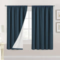 H.VERSAILTEX Linen Look 100% Blackout Curtains 63 Inches Long for Bedroom Full Light Blocking Rod Pocket Linen Textured Thick Wi