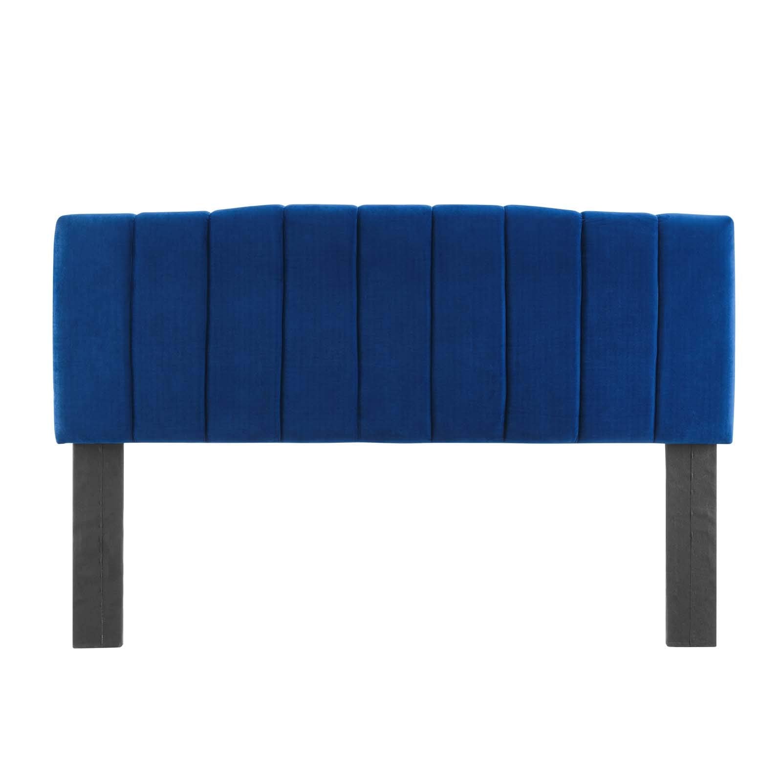 Modway Camilla Channel Tufted Performance Velvet King/California King Headboard in Navy