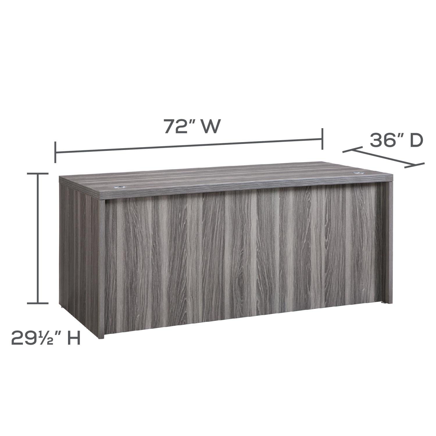 Mayline Aberdeen 72"W x 36"D Rectangle Desk - Thumbnail 3