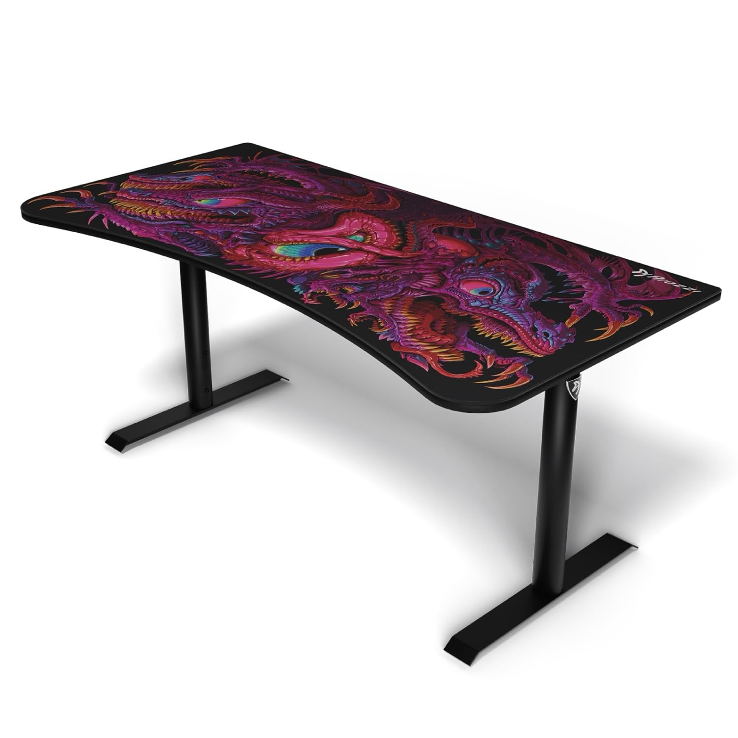 Arozzi Arena Special Edition Ultrawide Curved Gaming and Office Desk with Full Surface Water Resistant Desk Mat Custom Monitor M