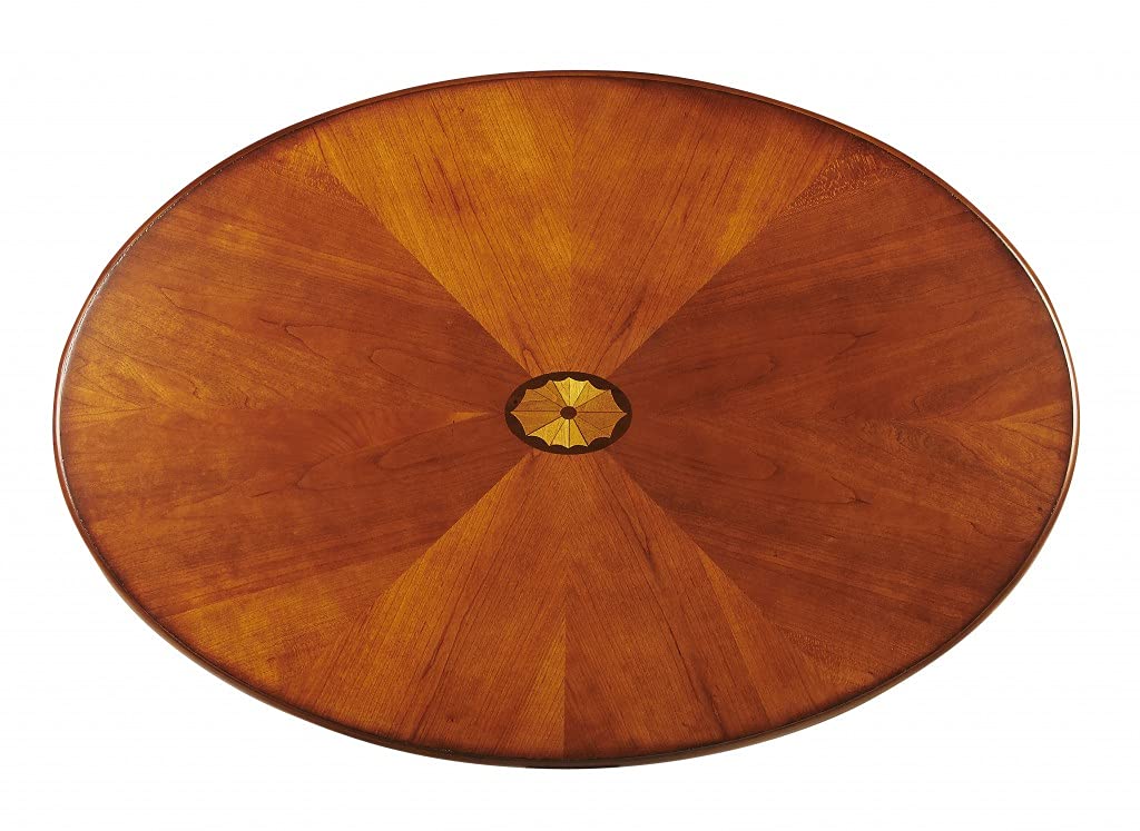 HomeRoots Medium Brown Poplar Solids, MDF, veneers Clayton Olive Ash Burl Oval Coffee Table