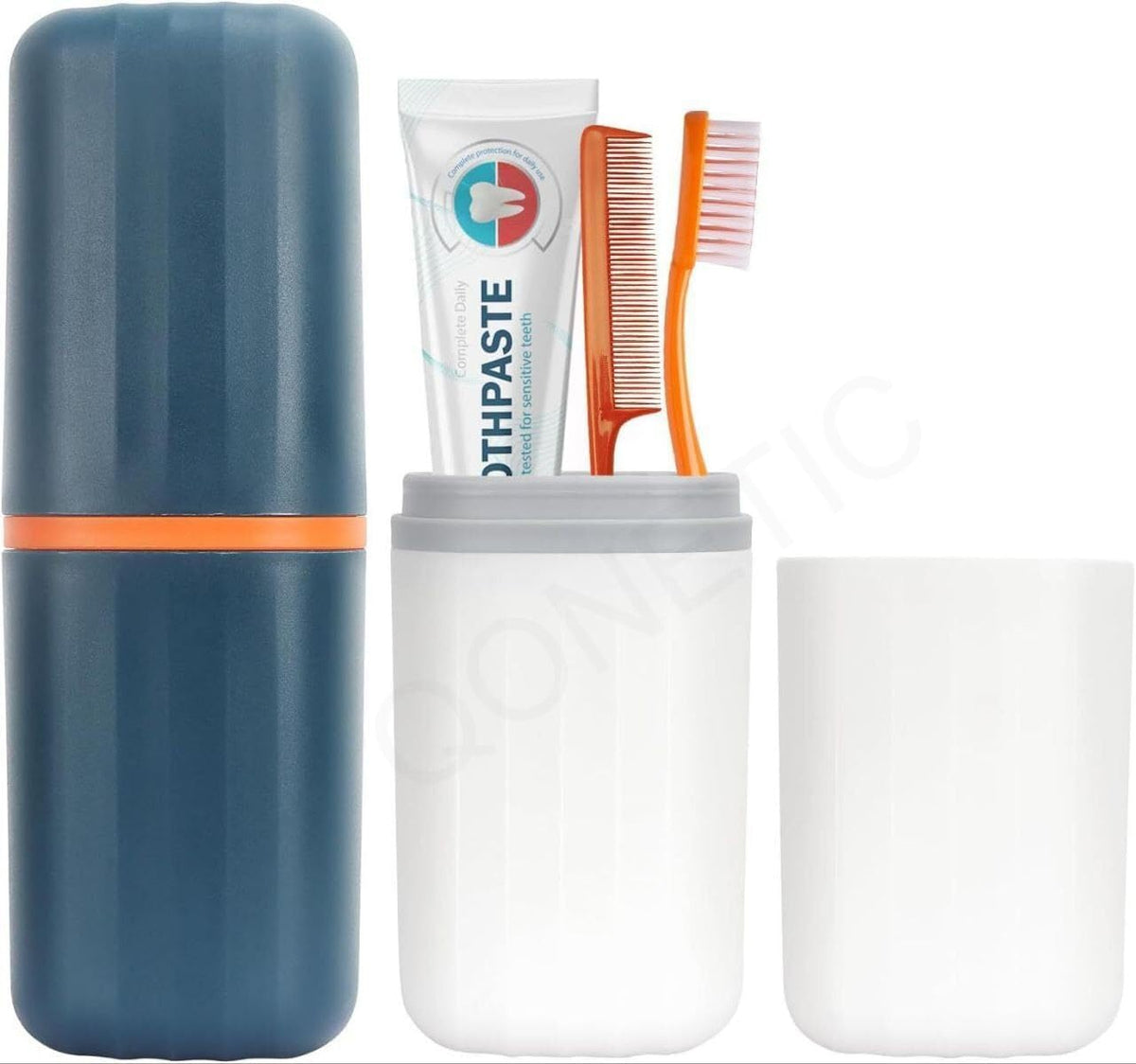 QONETIC Plastic Travel Tooth Brush Holder for Bathroom Square Toothbrush Holder for Travel,Portable Toothbrush Case&Tooth Brush