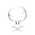 WGV Slant Cut Bowl Glass Vase with Stand, Width 8.25, Height 8.75, Clear Planter Terrarium, Candy Dish, Fruit Jar for Wedding Pa