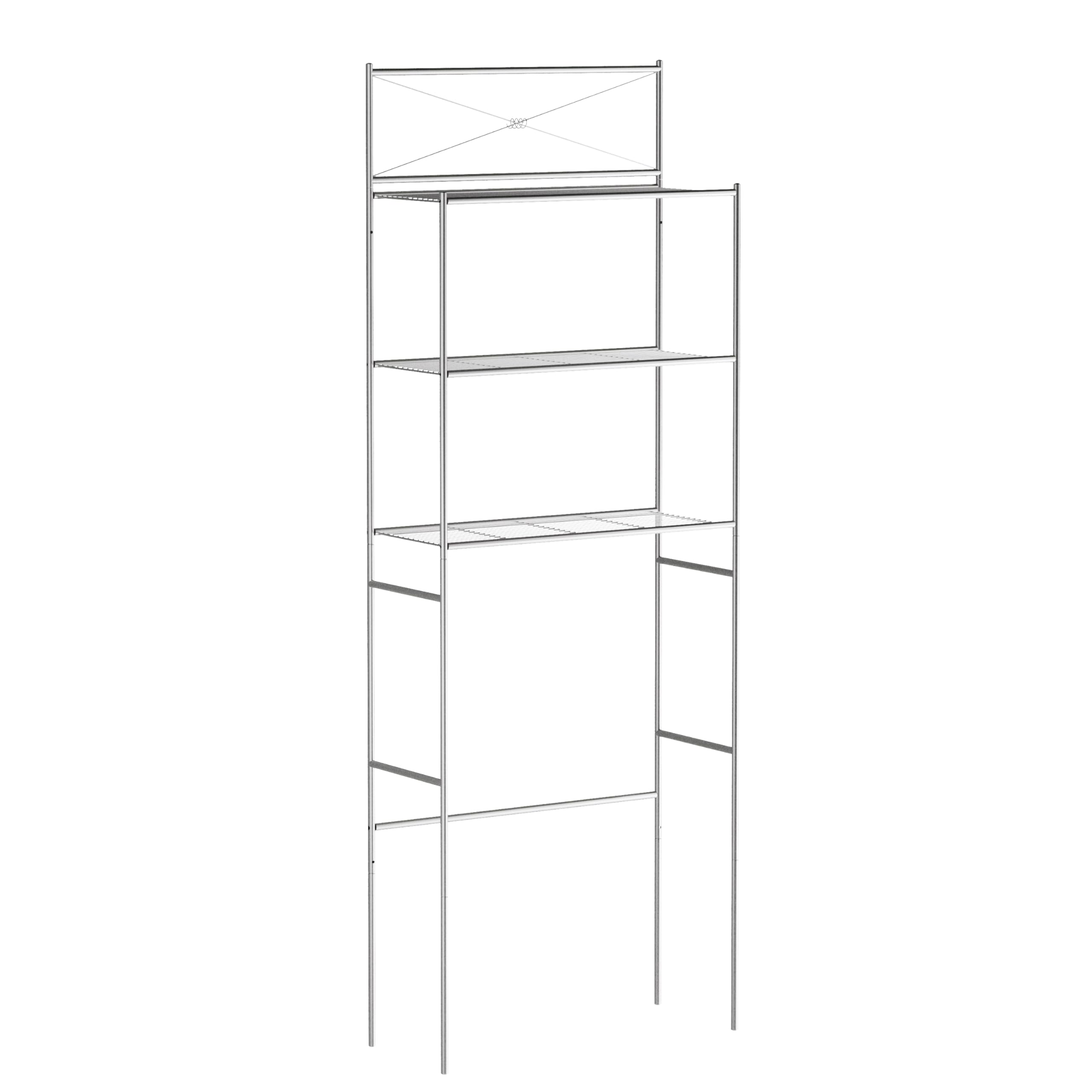 Zenna Home 2523Nn Over The Toilet Storage, 23.25 X 64.7, Satin Nickel