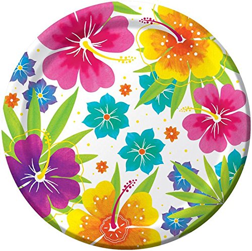 Another Dream Tropical Luau Hawaiian Summer Theme Party Pack Tableware For 50 Guests Plates, Napkins, And Cups