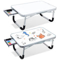 Suzile 2 Pcs Operation Christmas Lap Desk with Dry Erase Board, 24 x 16 Foldable Study Tray with Drawer, Markers & Eraser, Porta