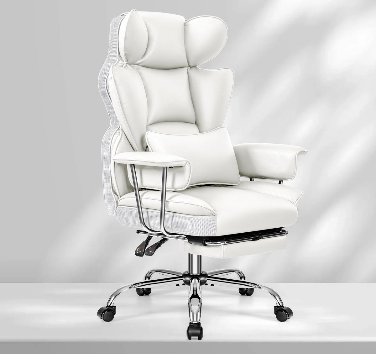 Bestfair Office Desk Chair, Big And Tall Executive Office Chairs With Footrest, Leather Computer Gaming Chair For Adult, Ergonom