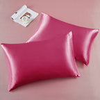 Horbaunal 6 Piece Satin Sheet Set Queen Size Luxury Silky & Soft Hot Pink Satin Queen Bed Sheet Set With 16'' Deep Pocket, 1 Fit